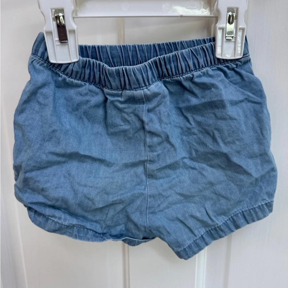 NWOT The Children's Place 3T Girls Light Blue Denim Ruffled Soft Shorts